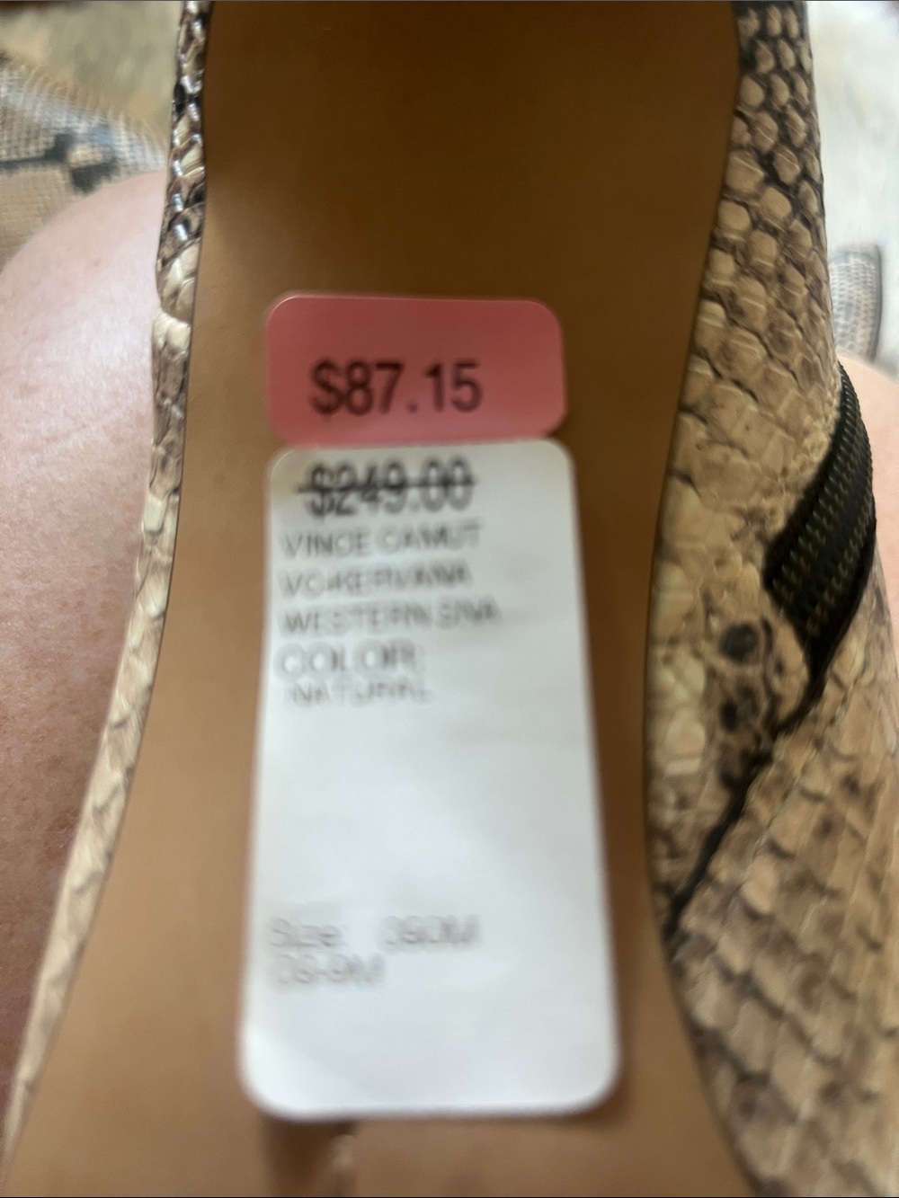 VINCE CAMUTO Natural Snake-Print Knee-High Boots - Picture 3 of 5